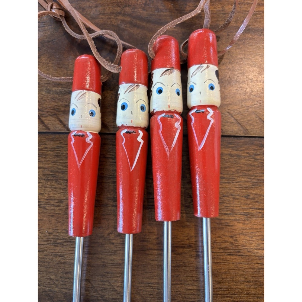 Vtg Midcentury Japan BBQ SetHand Painted Set 4